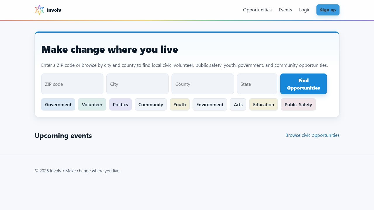 Involv website screenshot