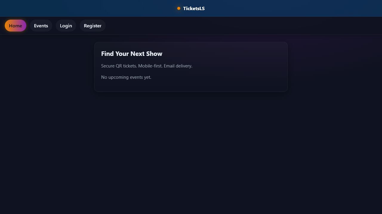 TicketsLS website screenshot